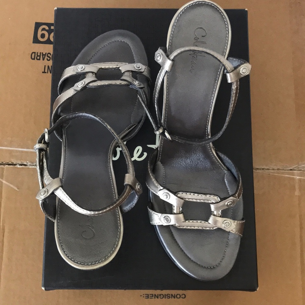 Cole Haan Vintage Silver Heeled Sandals